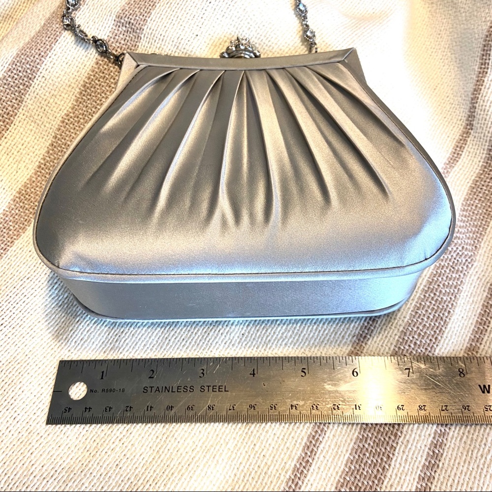 Nordstrom Satin Silver Clutch - Picture 5 of 8